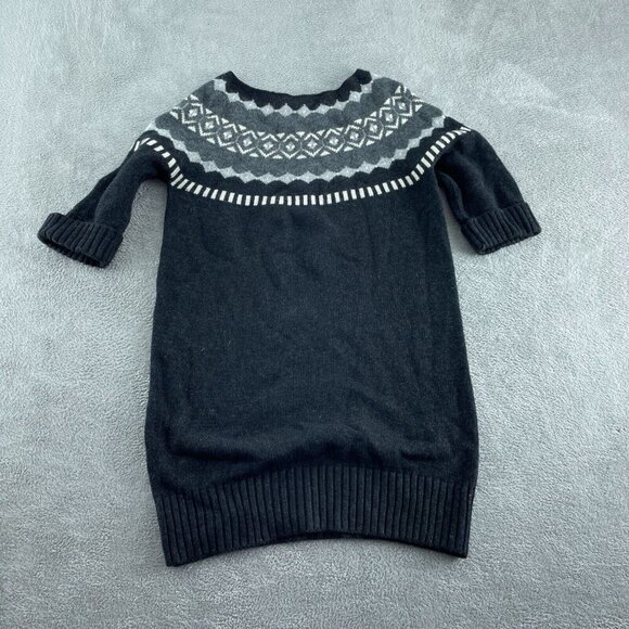 Ann Taylor Loft Black Fair Isle Sweater Dress With  L Size  5872 - Picture 1 of 9